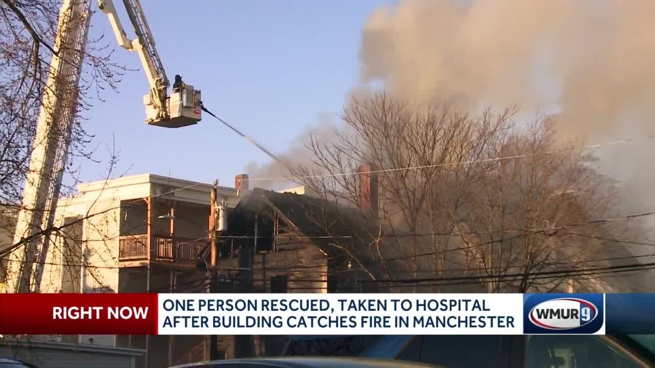 1 person rescued, taken to hospital after building catches fire in ...
