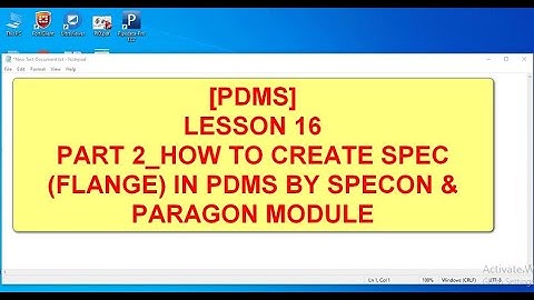 [PDMS]_LESSON16/PART 2/HOW TO CREATE SPEC (FLANGE) IN PDMS BY SPECON & PARAGON MODULE