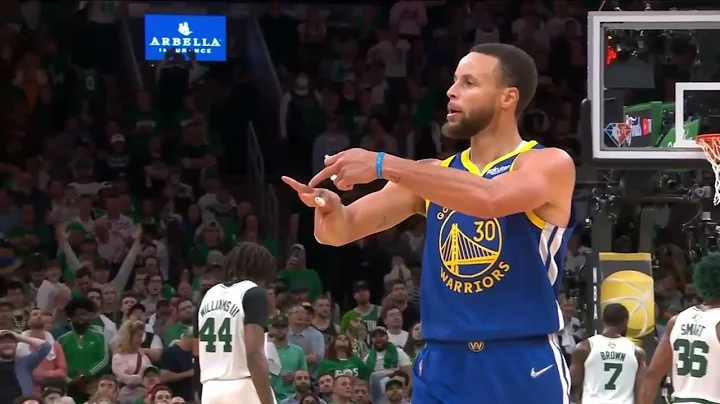 Steph Curry points to his finger after hitting a three in Game 6 of 2022 NBA Finals | Viral Video