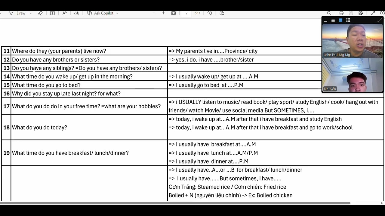 English Questions & Answers for Hotel Job Interview
