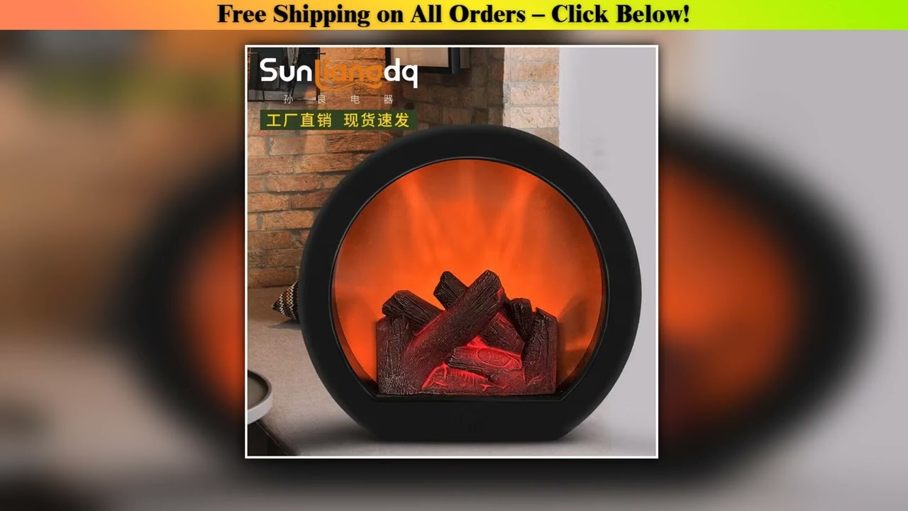 Fireplace Light, Simulated Decorative Night Light, Home Decoration Retro Atmosphere Fireplace LED