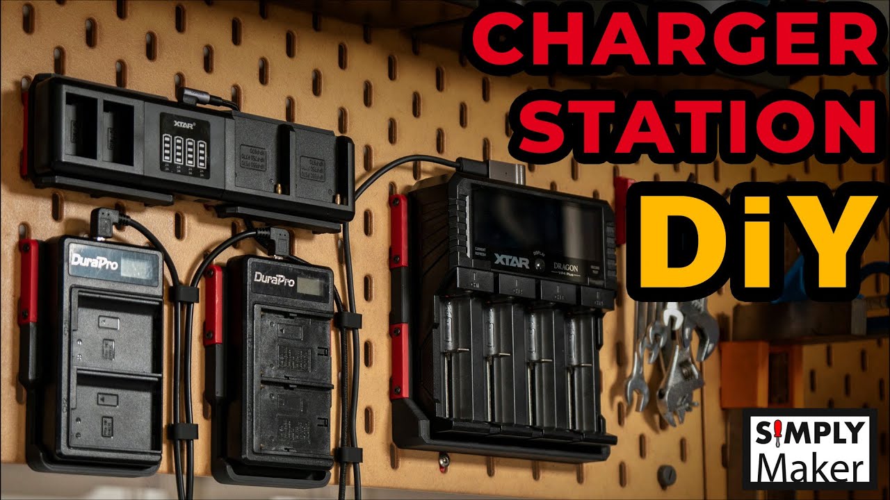 Magnetic Modular Camera Charger Station: DIY Setup with IKEA Skadis Pegboard for Organizing Gear!