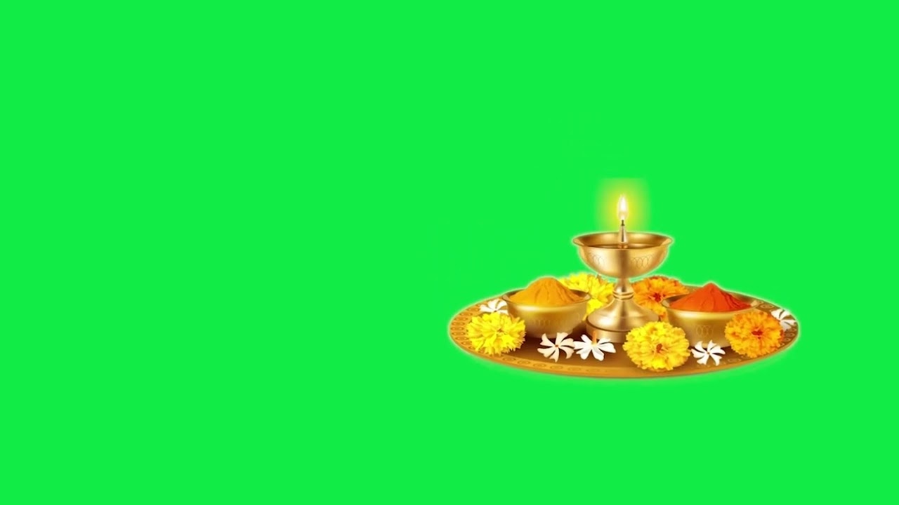 Green screen pujan thali video clip free Aarti ki Thali in Green Screen 