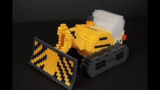 How to make a 3D perler bead bulldozer.