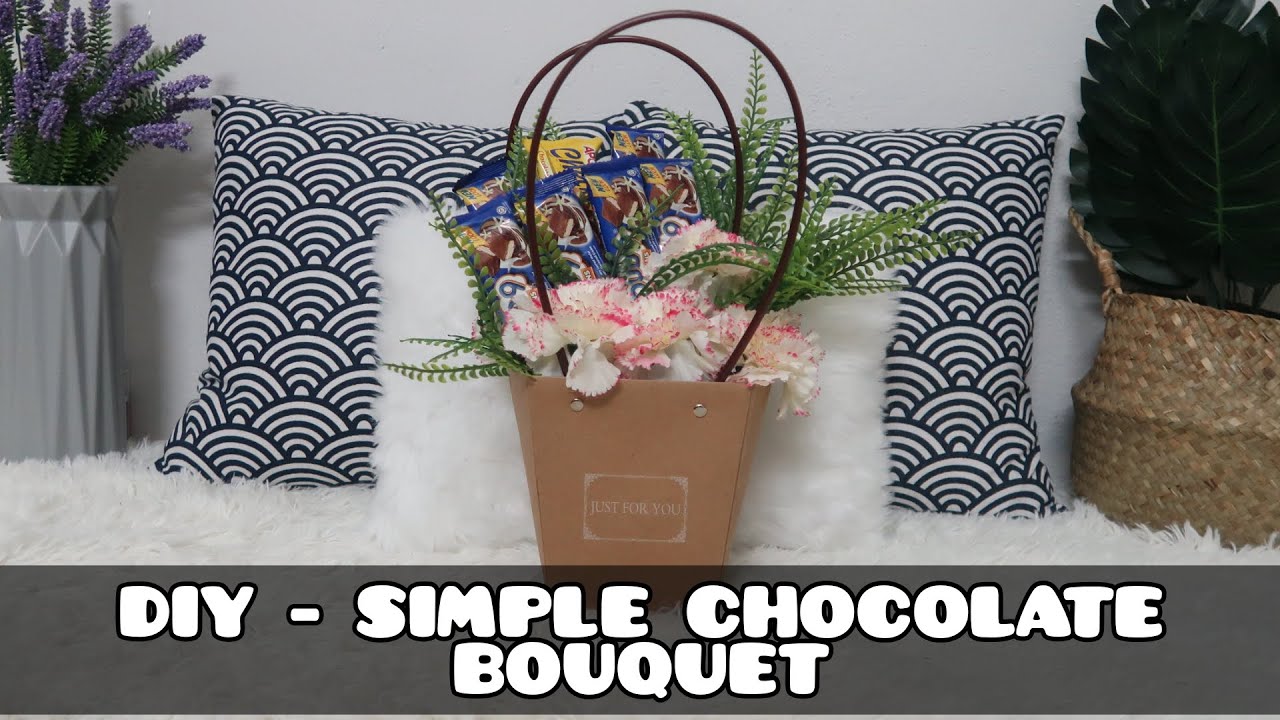 diy bouquet coklat dalam bakul