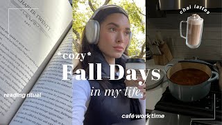cozy days in my life | café work time, new reading ritual, fall cooking, unboxing new iphone, etc!