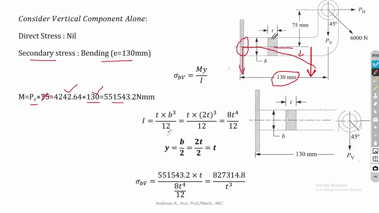 Эксцентричная нагрузка -2 | Комбинированное напряжение | Проектирование элементов машин