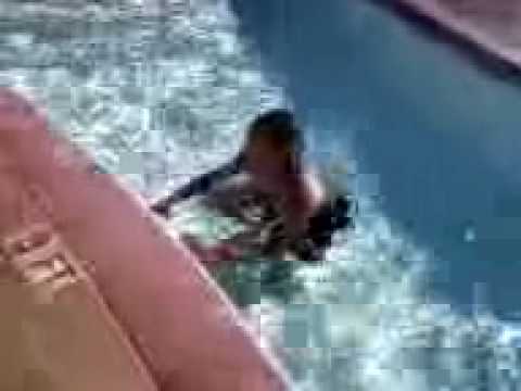 Michael Lowder Jumping out of pool.