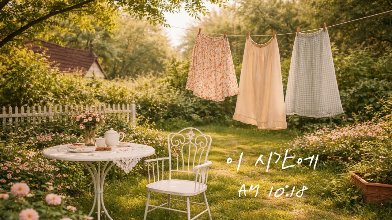 AM 10:18, 햇살 가득한 작은 정원에서 듣는 어쿠스틱 피아노