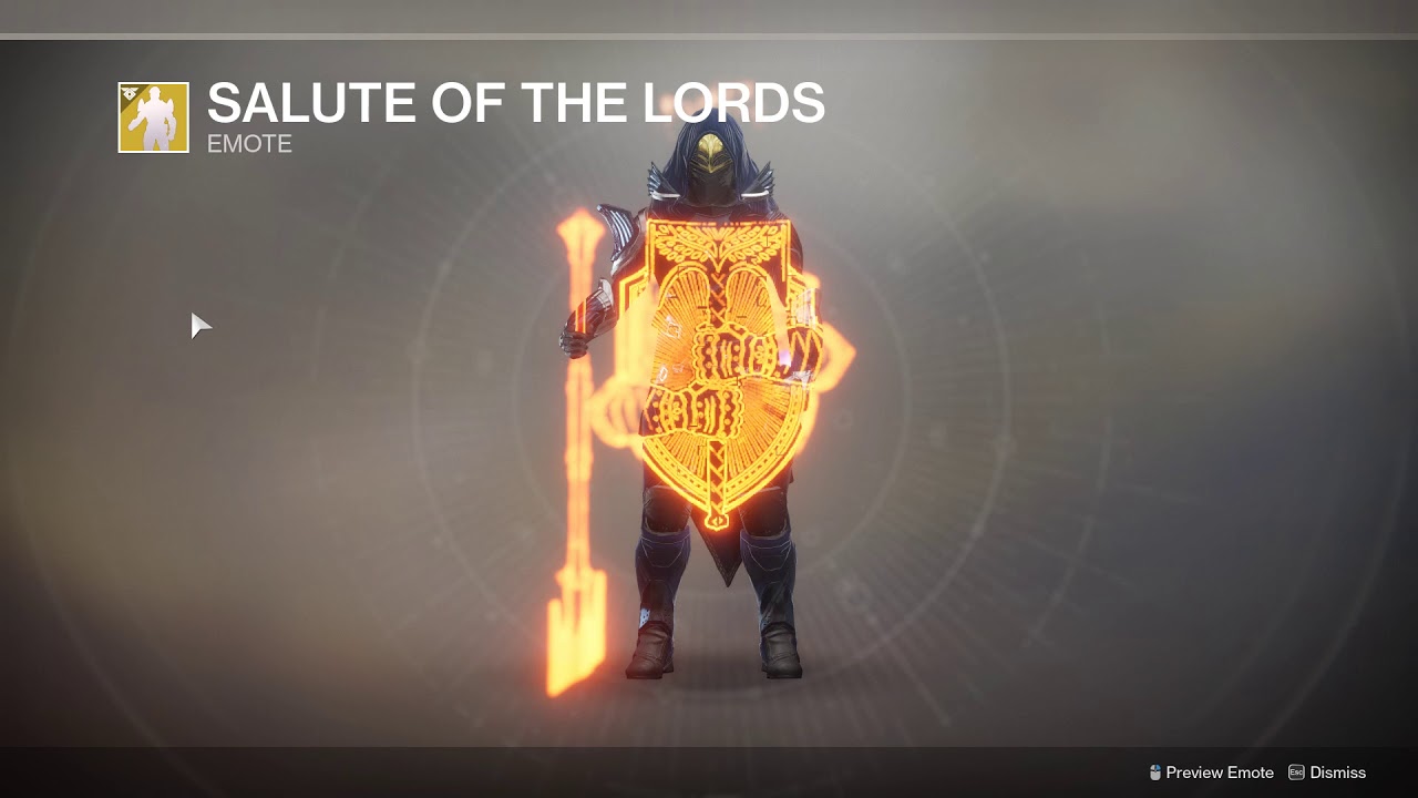 Destiny 2 Iron Banner New Emote SALUTE OF THE LORDS YouTube
