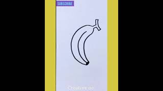 How To Draw Banana🍌& coloring | CREATIVE ON