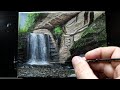 Looking Glass Falls Pisgah Forest Acrylic Painting Time Lapse #acrylic #waterfall #paintingwater