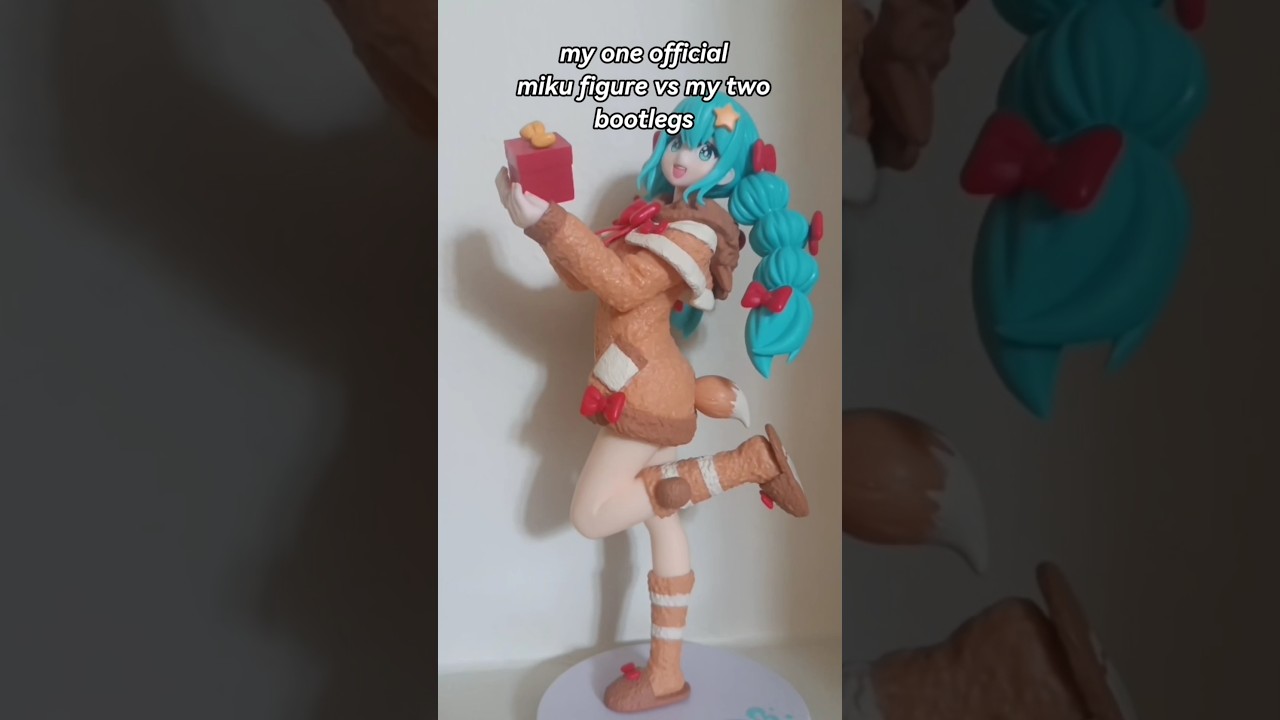 my one official miku figure vs my two bootlegs . ☆ ☆ VOCALOID 
