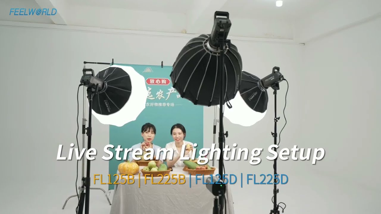Live Steaming Lighting Setup with FEELWORLD FL125B | FL125D | FL225B | FL225D Video Light