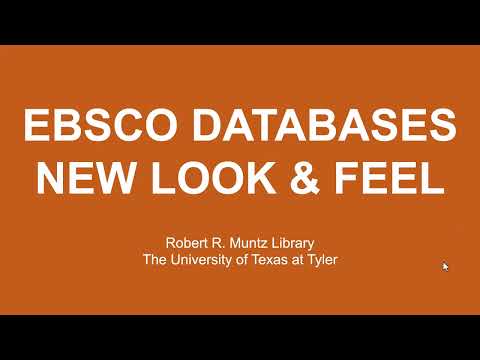 EBSCO New Look and Feel