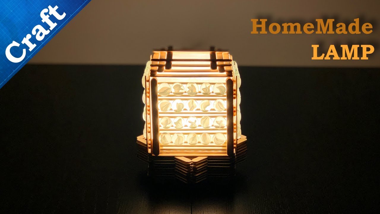 Homemade Decoration | How to make a Ice Cream Lamp decorated with Flat Glass Balls