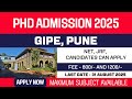 New PhD Admission 2025 | Gokhale Institute Of Politics And Economics | GIPE Pune | Apply Now