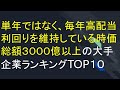 単年ではなく毎年高配当を維持している株ランキングTOP10