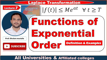 Function of exponential order | which functions are of exponential order | exponential order | Lec-7