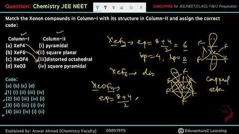 Match the Xenon compounds in Column-I withits structure in Column-II and assign the correct code: