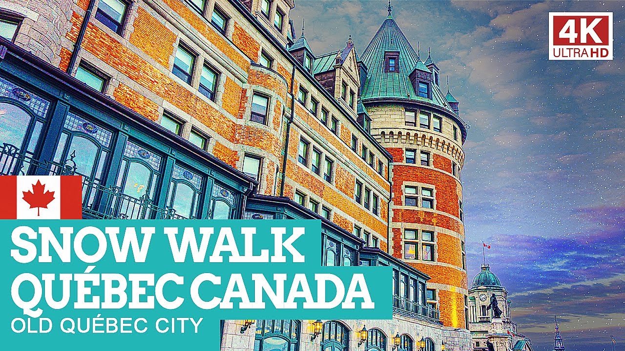 QUÉBEC CITY Canada | Historic Old Town | 4K Snow Walking Tour NON-STOP
