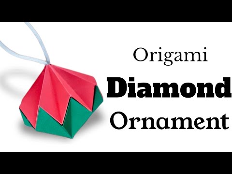Origami Diamond Ornament - How to make a paper Christmas - YouTube