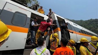 「頭を打って血が出た」　台湾鉄道の脱線事故、救助活動続く