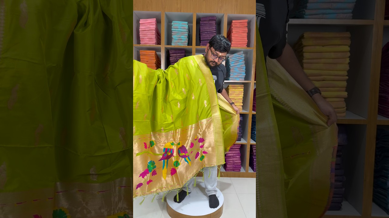 Pure Paithani Multicolor Parrot Weaving Motif Pallu Dupatta