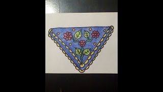 Рисуем платок   -    Dibujar un pañuelo -  Draw a handkerchief   - Zeichne ein Taschentuch