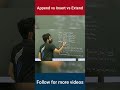 Append Vs Insert Vs Extent #datascience #shorts