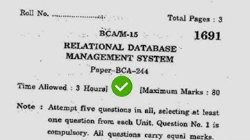 2015 Kuk BCA 4th Sem Relational Database Management System Question Paper