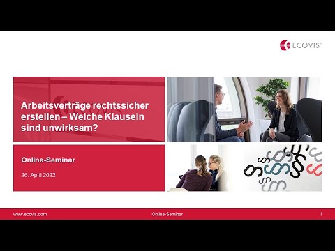 Arbeitsverträge rechtssicher erstellen – Welche Klauseln sind unwirksam? - YouTube