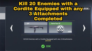 Kill 20 Enemies with a Cordite Equipped with any 3 Attachments | Run and Gun COD Mobile