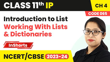 Introduction to List | Class 11 Informatics Practices Chapter 4 | Working With Lists & Dictionaries