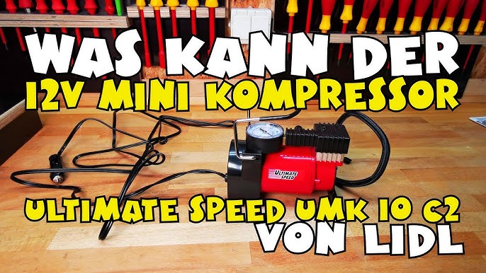 Ultimate Speed auto Mini Compressor UMK 10 A1 & C2 (from Lidl) - review and  test 