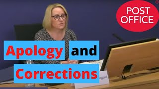 Post Office's Angela van den Bogerd Apology and Statement Corrections