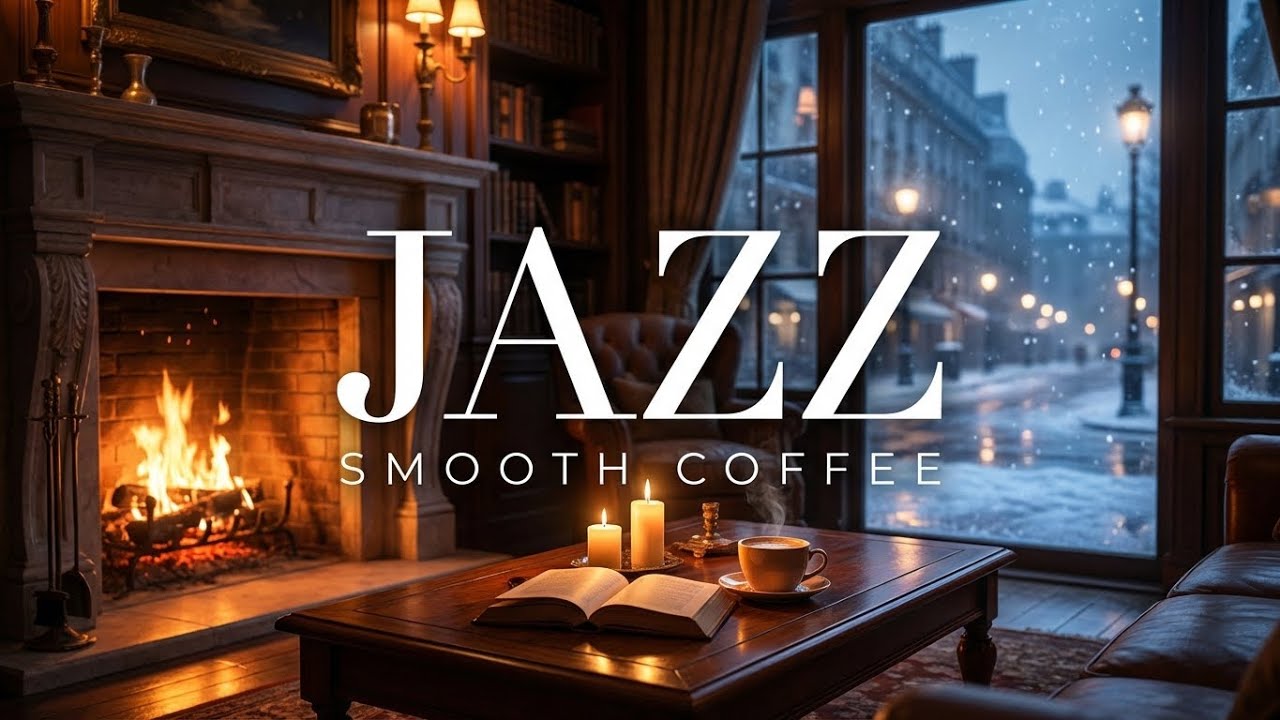 Cozy Winter Jazz ~ Coffee Shop Ambience for Relaxing Snow Day Vibes & Study Music