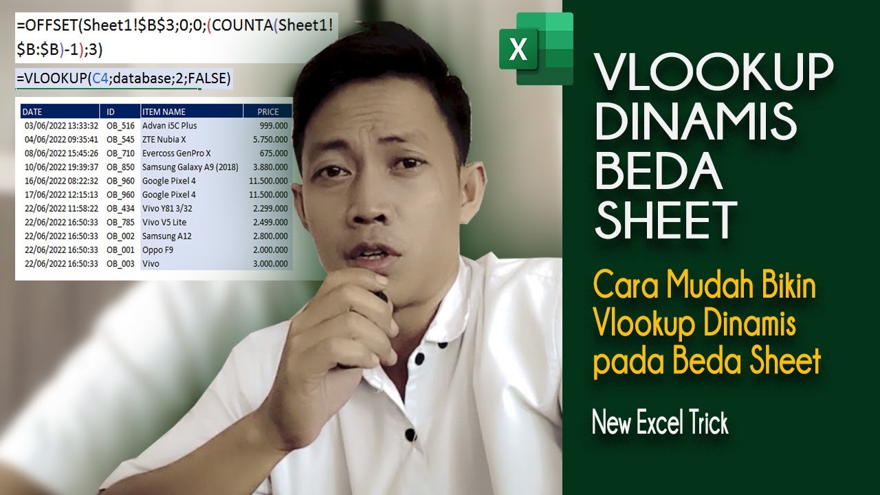 cara menggunakan rumus excel vlookup beda sheet secara dinamis 