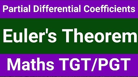 Trick 23 ll Partial Differential coefficient ll Euler