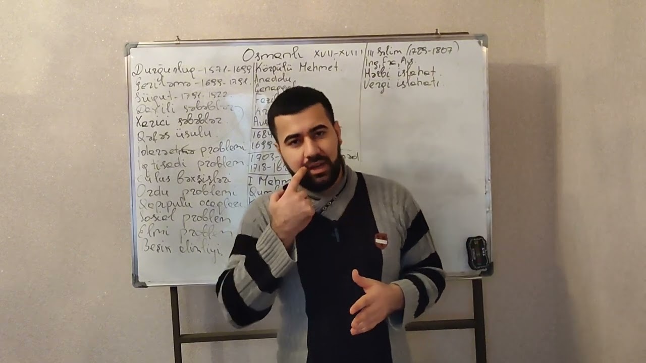 TARİX DƏRSLƏRİ - Osmanlı XVII-XVIII əsrlərdə (yeni dərsliyə əsasən)