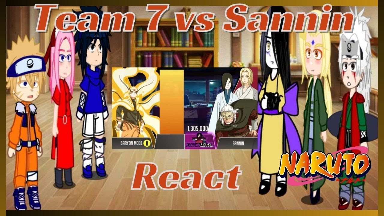 Team 7 vs Sannin react 🦊🍥 Time 7 e os Lendarios Sannin react TEAM 7 vs SANNIN Power Levels