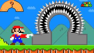 Super Mario Bros. But Everything Gets LONGER and WIDER When Mario Touches It!