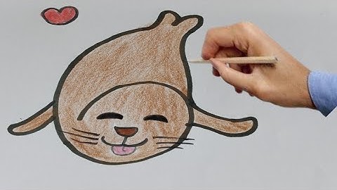 Draw a Cute Seal Step by Step From 6 Number 🦭❤️🥰