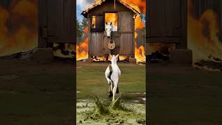 Brave Baby Foal And Farmer Team Work Rescues Horse From Burning Hut