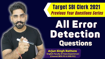 All Error Detection Questions || Previous Year Ques || Target SBI Clerk 2021 |Arjun Singh Rathore