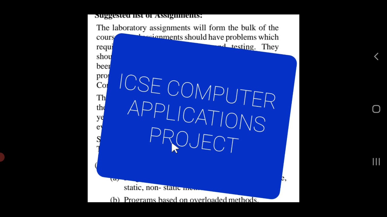 HOW TO MAKE ICSE COMPUTER APPLICATIONS PROJECT