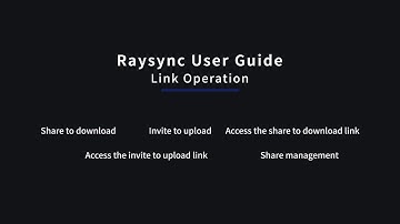 Raysync User Guide - Link Operation
