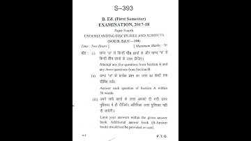 Understanding disciplines and subjects b.ed paper