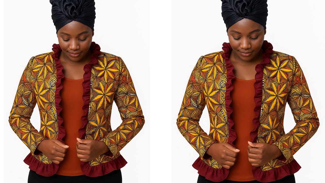 Jifunze jinsi ya kukata na kushona koti la kitenge lenye ubunifu wa kisasa/Women Suit