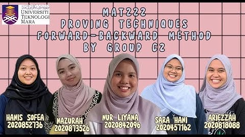 (MAT222) PROVING TECHNIQUE : FORWARD-BACKWARD METHOD